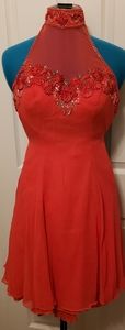 Crimson Retro Roset Cocktail Dress